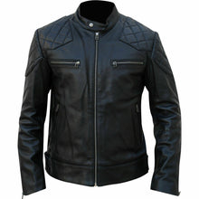 Carica l&#39;immagine nel visualizzatore di Gallery, Men&#39;s Slim Fit Black David Beckham Real Leather Biker Jacket
