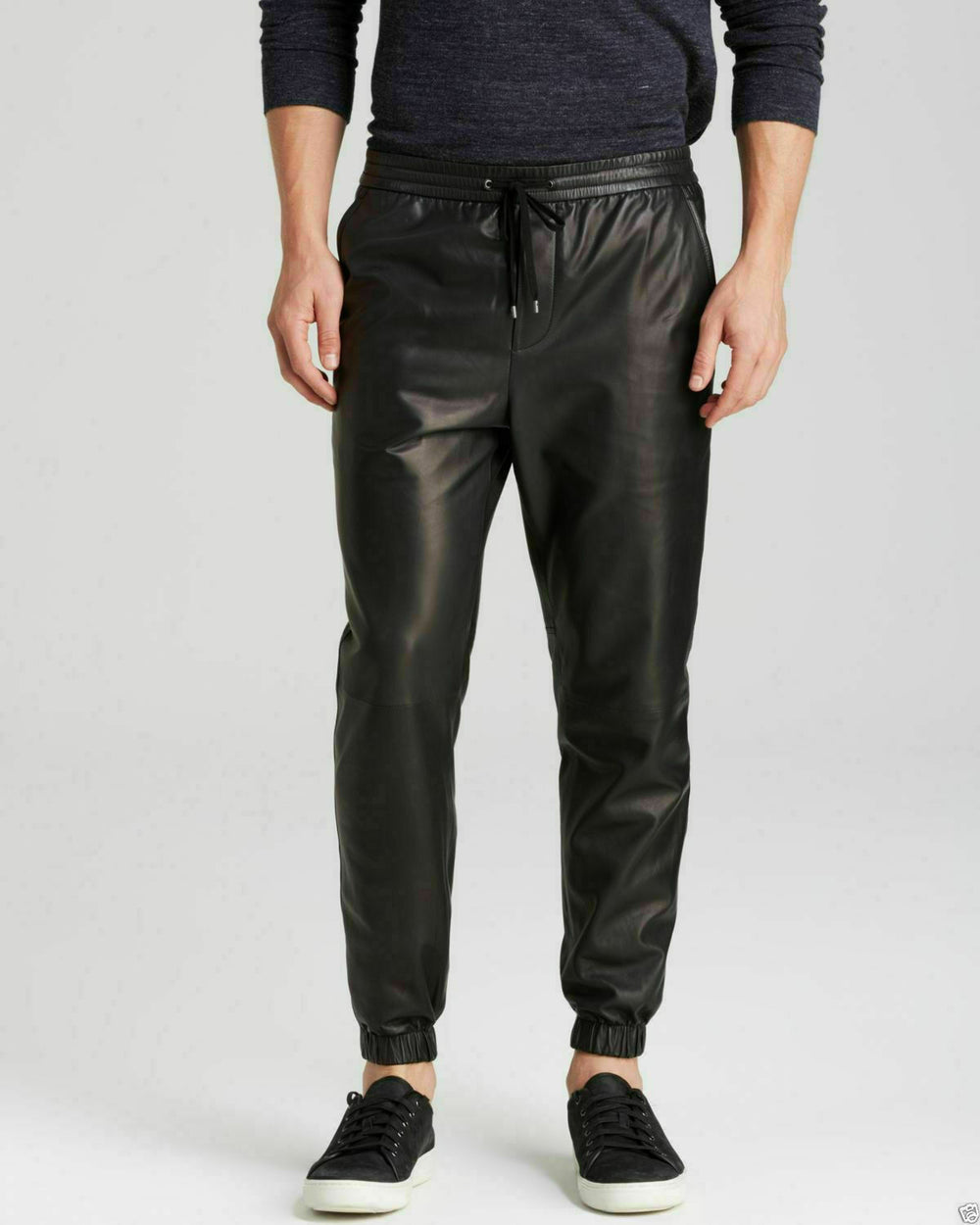 Men's Genuine Leather Track pants