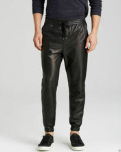 Last inn bildet i Galleri-visningsprogrammet, Men&#39;s Black Genuine Leather Track pants
