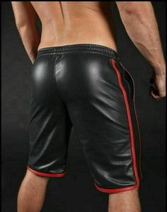Men's Black Real Lambs Leather Shorts