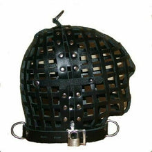 Indlæs billede til gallerivisning Genuine Leather Cage Hood Bondage
