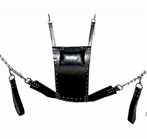 Heavy Duty Black Leather Sex Swing Adult Sling With Leg Straps Love