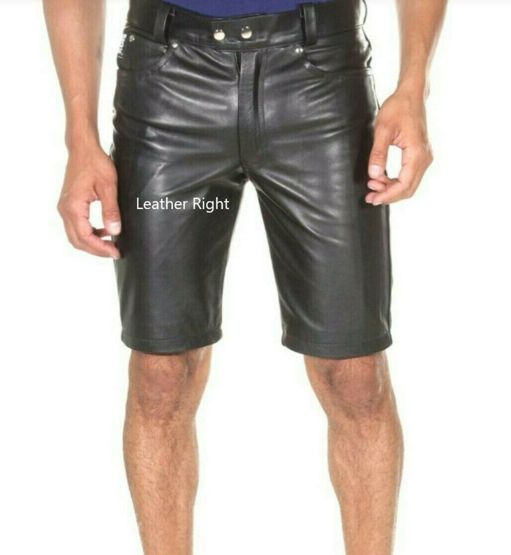 Men's Genuine Leather Bermuda Shorts