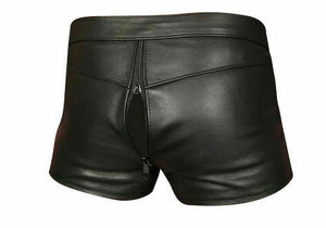 Men's Real Leather Bondage Shorts
