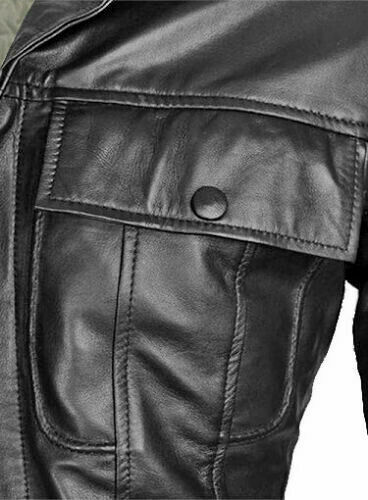 Men's Wide Collar Leather Jacket