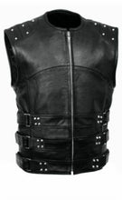 Lataa kuva Galleria-katseluun, Men&#39;s Genuine Leather Biker Waistcoat SWAT Vest
