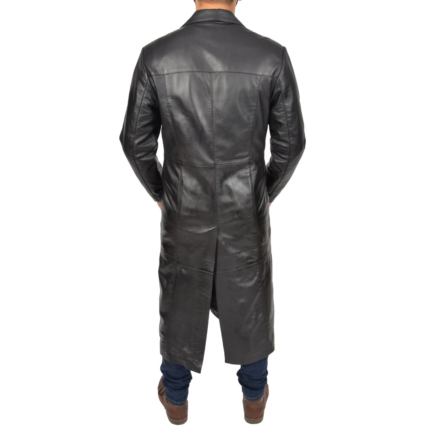 Men's Genuine Leather Full Length Trench Coat BLADE