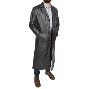 Men's Genuine Leather Full Length Trench Coat BLADE