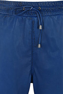 Pantalon de jogging homme en cuir bleu
