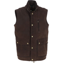 Carica l&#39;immagine nel visualizzatore di Gallery, Men&#39;s Brown Nubuck Leather Gilet Vest
