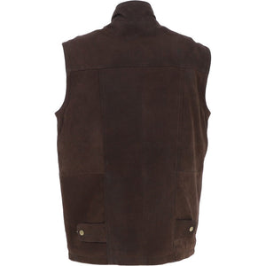 Men's Brown Nubuck Leather Gilet Vest