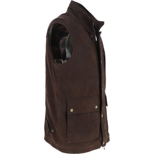 Men's Brown Nubuck Leather Gilet Vest