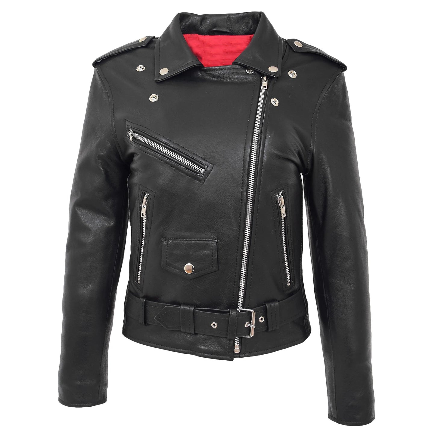 Women's Black Genuine Leather Brando Jacket
