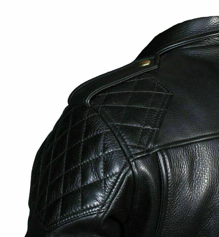 Men's Black Cow Leather Brando Biker Jacket