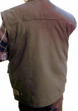 Carica l&#39;immagine nel visualizzatore di Gallery, Brown Men&#39;s Genuine NUBUCK Leather Gilet Hunter Waistcoat Vest
