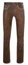 Afbeelding in Gallery-weergave laden, Men&#39;s Brown Genuine Leather Biker trouser pants
