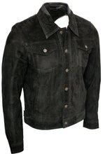 Carica l&#39;immagine nel visualizzatore di Gallery, Men&#39;s Black Genuine Cowhide Suede Leather Jacket
