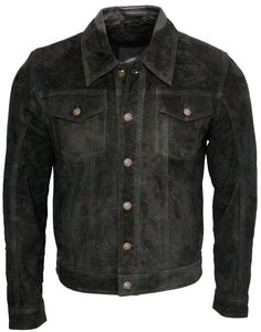 Men's Black Genuine Cowhide Suede Leather Jacket