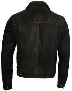 Men's Black Genuine Cowhide Suede Leather Jacket