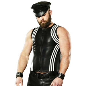 Men's Genuine Leather Sleeveless top Vest
