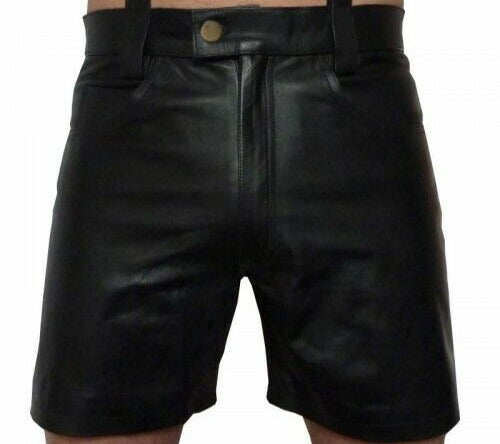 Lässige Shorts aus echtem Leder für Herren
