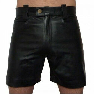 Men's Genuine Leather Casual Shorts