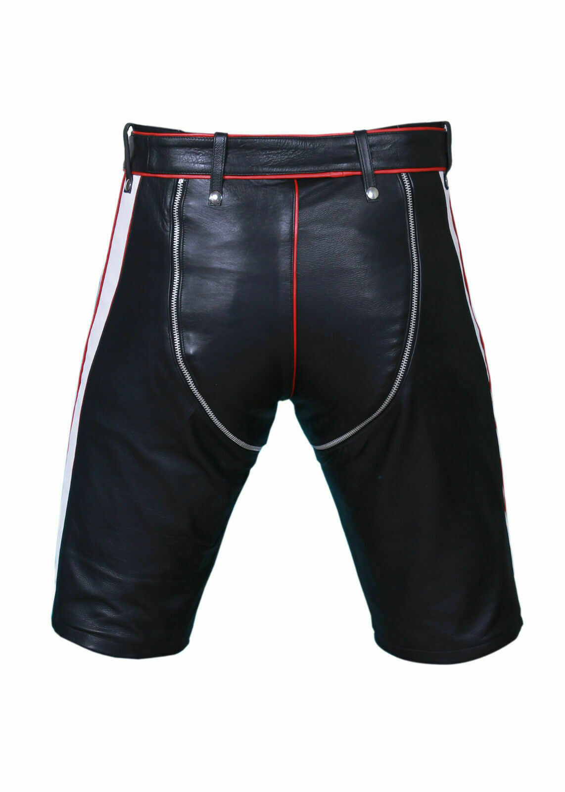 Clubwear-Shorts aus echtem Leder für Herren mit Gürtel