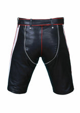 Load image into Gallery viewer, Men&#39;s Genuine Leather Zipper Clubwear Shorts with Belt
