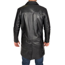 Indlæs billede til gallerivisning Men&#39;s Black Genuine Lambskin 3/4 Length Coat Jacket
