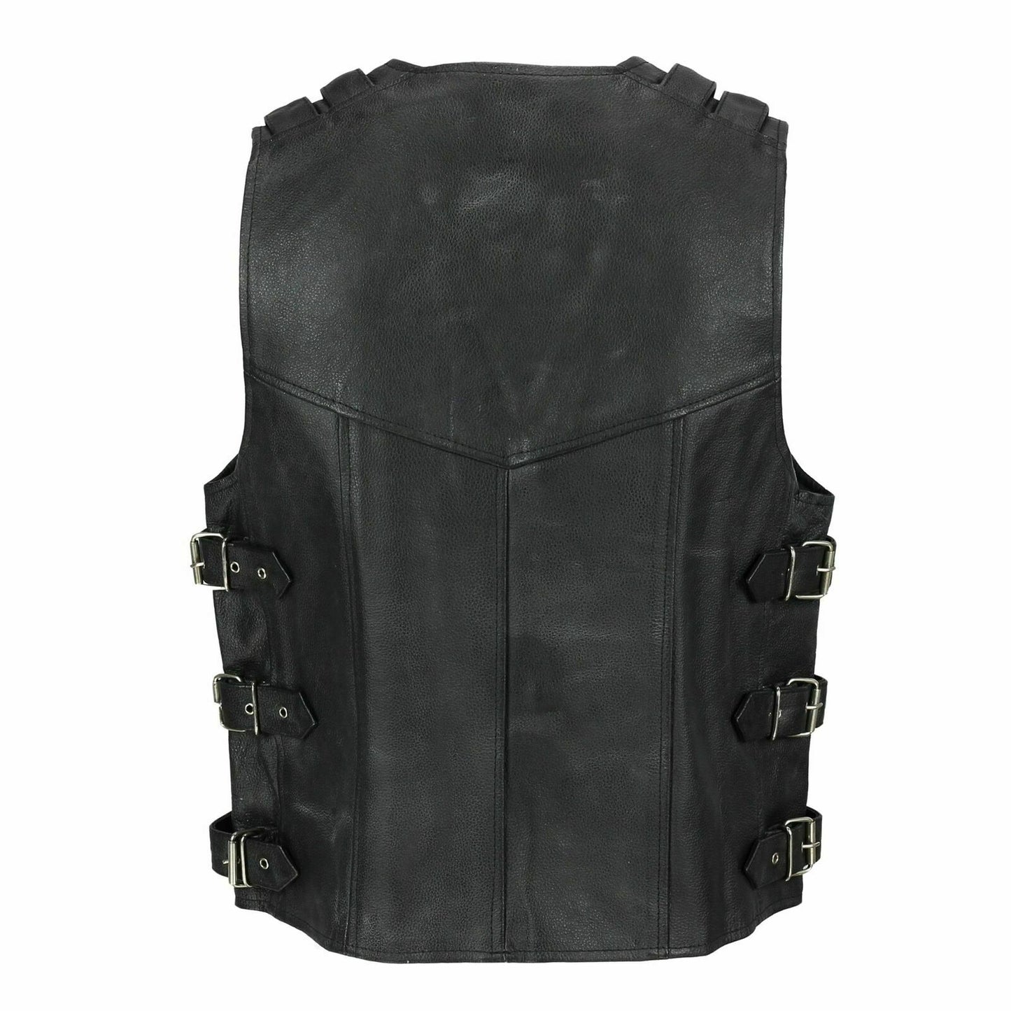 Gilet Homme Noir En Cuir Véritable