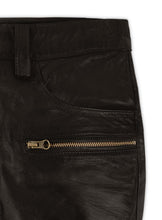 Indlæs billede til gallerivisning Men&#39;s Dark Brown Genuine Leather Slim Fit Jeans
