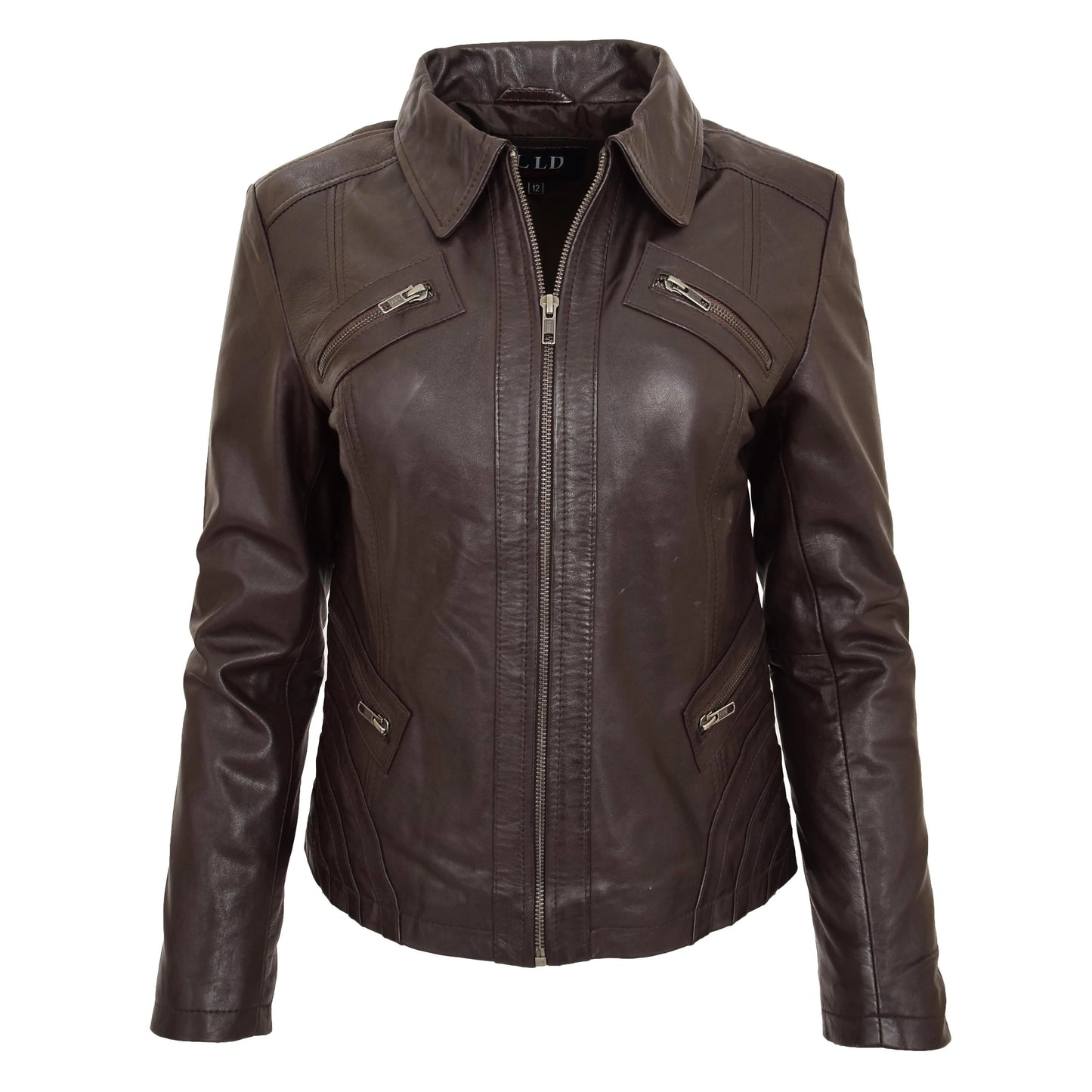 Women's Dark Brown Genuine Leather Jacket