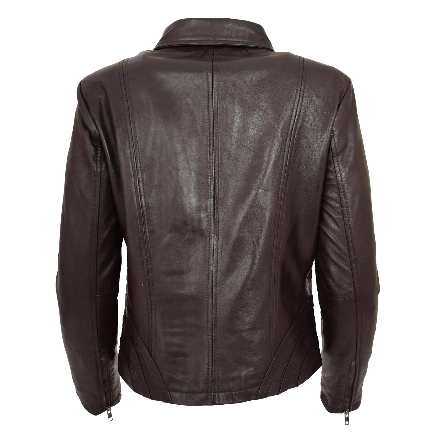 Women's Dark Brown Genuine Leather Jacket