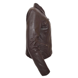 Ladies Dark Brown Genuine Leather Jacket