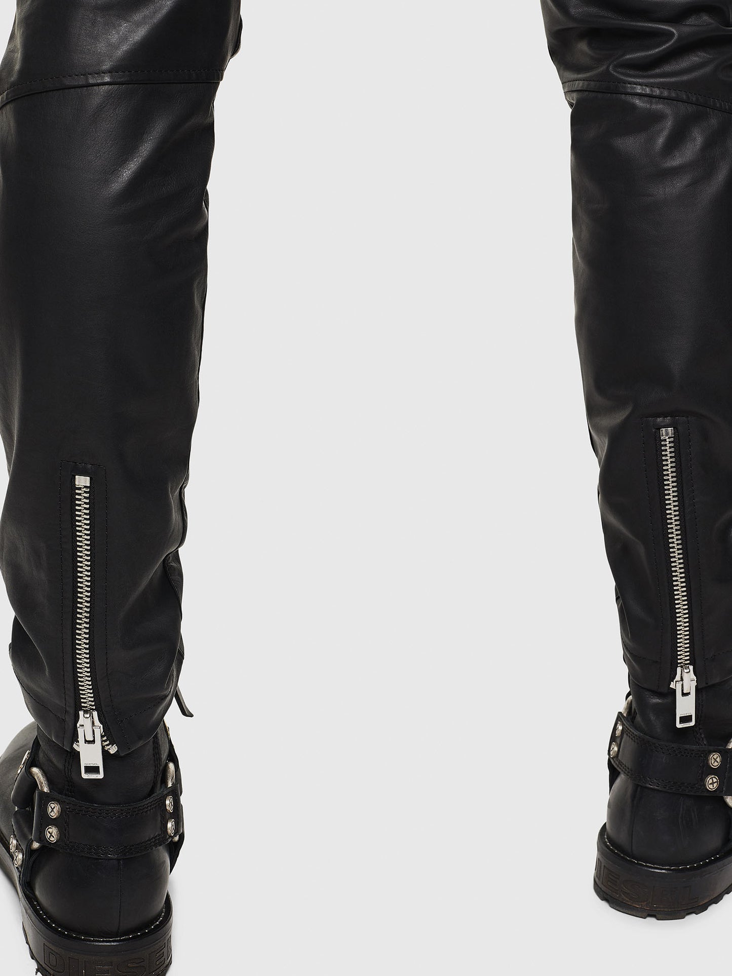 Men's Genuine Leather Slim Fit Pants