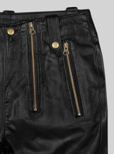 Cargar imagen en el visor de la galería, Men&#39;s Genuine Leather slim fit Anchor Jeans Pants
