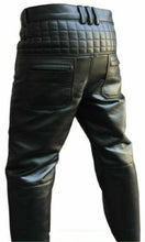 Load image into Gallery viewer, Men&#39;s Genuine Leather Quilted Biker Trouser Pants
