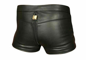 Men's Real Leather Bondage Shorts
