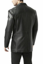 Lataa kuva Galleria-katseluun, Men&#39;s Black Genuine Leather Blazer Coat/Jacket
