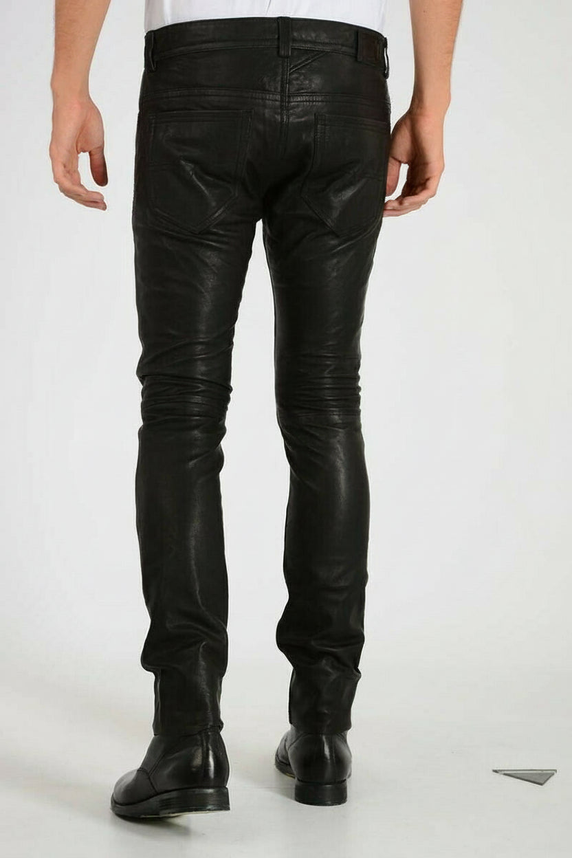 Men's Sheep Leather Slim Fit Pants