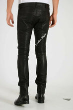 Load image into Gallery viewer, Men&#39;s Pure Lamb Leather slim fit trouser pants

