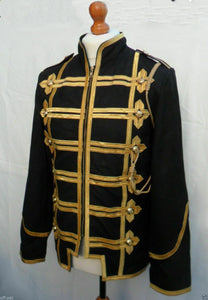 Men's Nubuck Leather Military Rock Jacket Tunic Coat Steampunk