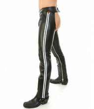 Afbeelding in Gallery-weergave laden, Men&#39;s Genuine Leather Chaps With Detachable Cod Gay Chaps Pants BLUF
