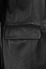 Afbeelding in Gallery-weergave laden, Ladies Black Genuine Leather Blazer
