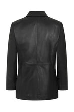 Carica l&#39;immagine nel visualizzatore di Gallery, Ladies Black Genuine Leather Blazer
