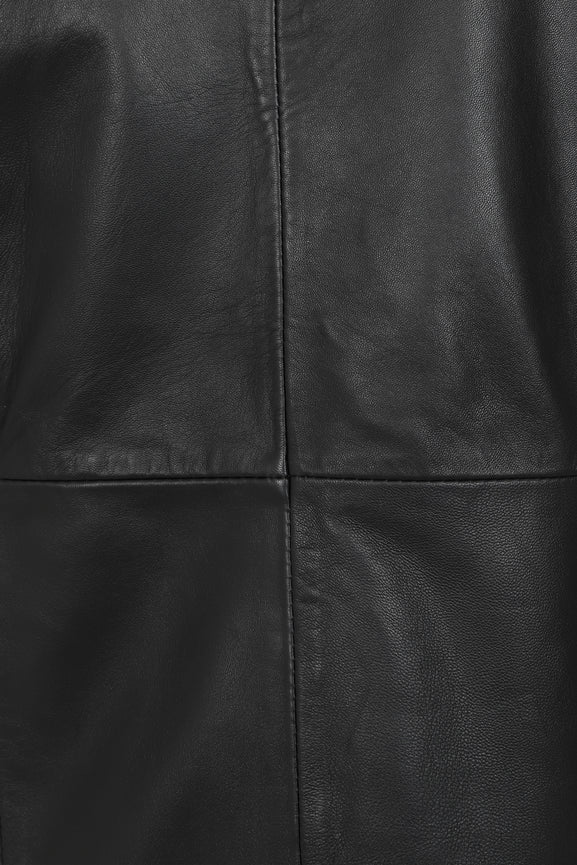 Women's Black Genuine Leather Blazer
