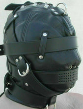 Cargar imagen en el visor de la galería, Genuine Leather Hood Sensory Deprivation Mask Bondage BDSM
