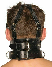 Cargar imagen en el visor de la galería, Genuine Leather Face Mask Hood With Mouth Gag Bondage
