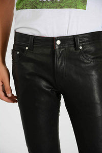 Men's Pure Lamb Leather slim fit trouser pants