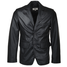 Afbeelding in Gallery-weergave laden, Men&#39;s Black Sheep Leather Blazer Jacket
